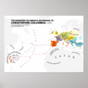 Affiches La découverte de l'Amérique selon Columbus