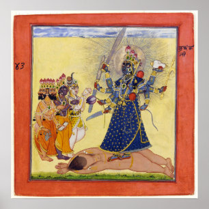 Affiches La déesse Bhadrakali adorée par les dieux 1675