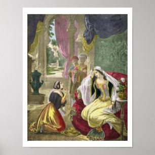 Affiches La domestique hébrée captive qui attendait sur le 