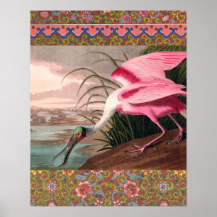 Affiches La faune des oiseaux d'Audubon de Spoonbill Roseat
