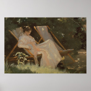 Affiches La femme de l'artiste assise dans une chaise de ja