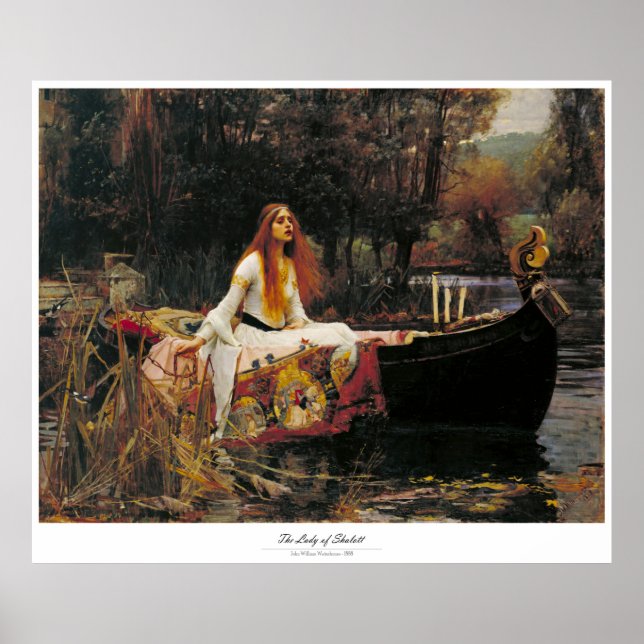 AFFICHES LA FEMME DE SHALOTT - JOHN WILLIAM WATERHOUSE (Devant)