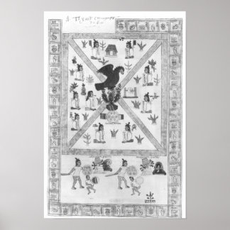 Affiches La fondation de Tenochtitlan