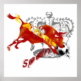 Affiches La Furia España Toro Cadeaux d'art et tee - shirts