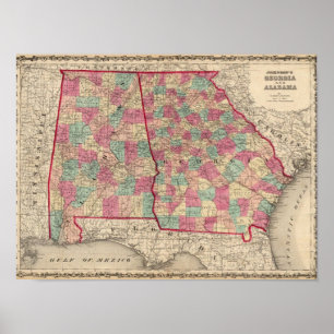 Affiches La Géorgie et l'Alabama 2