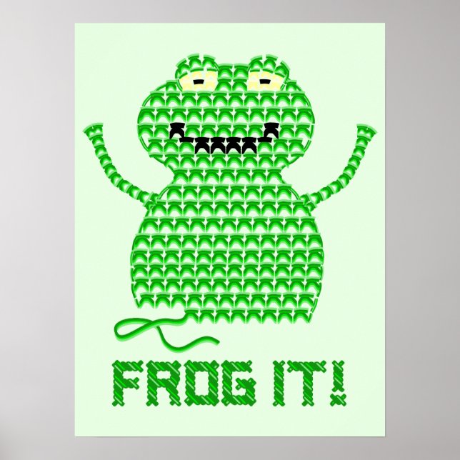 Affiches La Grenouille ! Grenouille à crochet vectorielle ( (Devant)