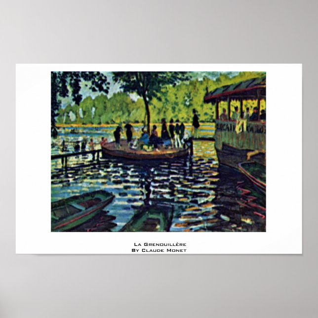 Affiches La Grenouillère Par Claude Monet (Devant)