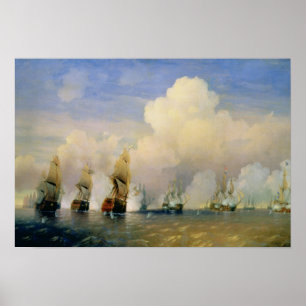 Affiches La guerre maritime russo-suédoise près de Kronstad