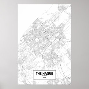 Affiches La Haye, Pays-Bas (noir sur blanc)
