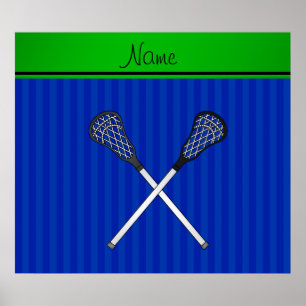 Affiches La lacrosse nommée personnalisée colle les rayures