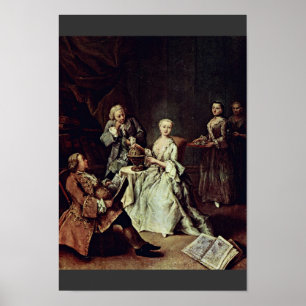 Affiches La leçon de géographie par Longhi Pietro