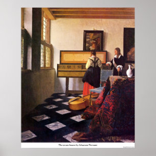 Affiches La leçon de musique de Johannes Vermeer