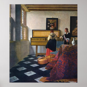 Affiches La leçon de musique de Johannes Vermeer