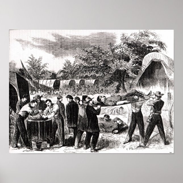 Affiches La libération des blessés après l'Antietam (Devant)