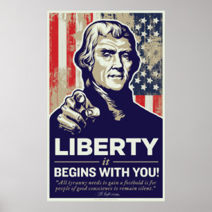 Affiches La liberté de Jefferson commence par vous la copi
