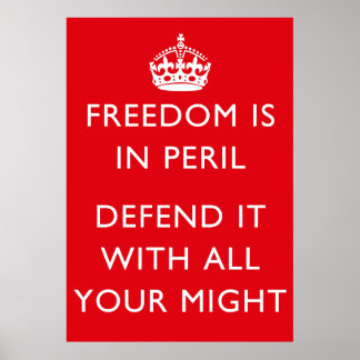 Affiches La liberté est en danger 2ÈME GUERRE MONDIALE Post