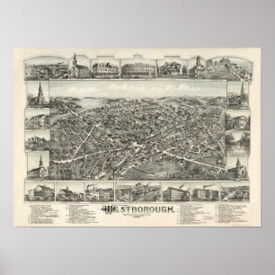 Affiches La messe de Westborough. Carte panoramique antique