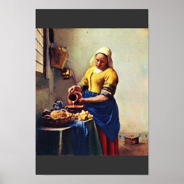 Affiches La Milkmaid [1]. Par Johannes Vermeer (Devant)