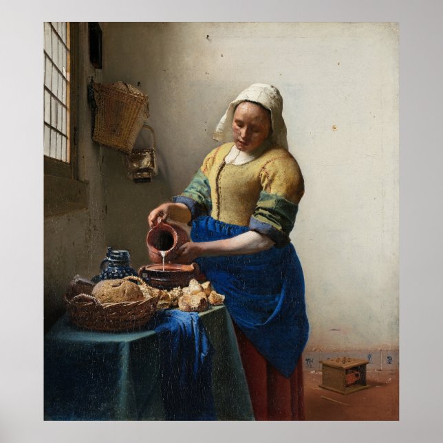 Affiches La Milkmaid de Johannes Vermeer (Devant)