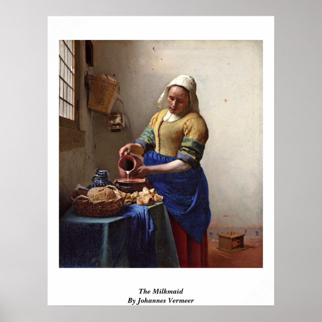 Affiches La Milkmaid. Par Johannes Vermeer (Devant)