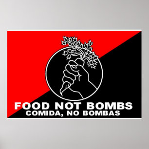 Affiches la nourriture pas bombarde l'affiche