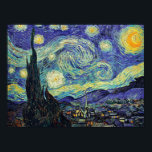 Affiches La nuit étoilée de Van Gogh<br><div class="desc">Chef-d'oeuvre de Van Gogh : Starry Night. La nuit étoilée est une huile sur toile du peintre post-impressionniste néerlandais Vincent van Gogh. Peint en juin 1889, il dépeint la vue depuis la fenêtre est de sa chambre d'asile à Saint-Rémy-de-Provence, juste avant le lever du soleil, avec l'ajout d'un village idéalisé....</div>