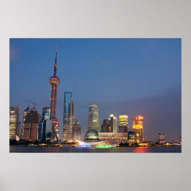Affiches La nuit tombe sur Shanghai Chine (Devant)