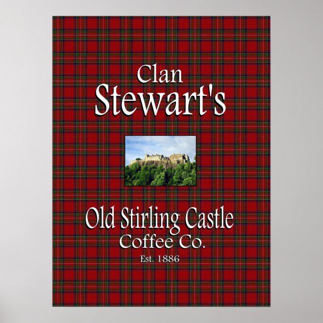 Affiches La Old Stirling Castle Coffee Co de Clan Stewart. (Devant)