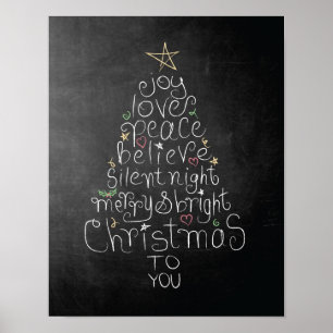 Affiches La paix de joie d'amour d'affiche de Noël de