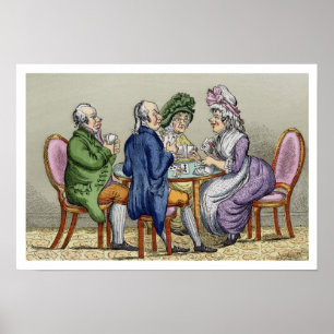 Affiches La partie de whist (litho de couleur)