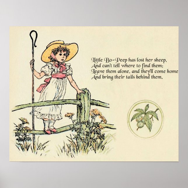 Affiches La petite Bo-Peep : Classique de Kate Greenaway Nu (Devant)