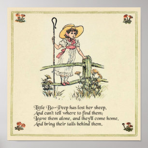 Affiches La petite Bo-Peep : Classique Kate Greenaway Nurse