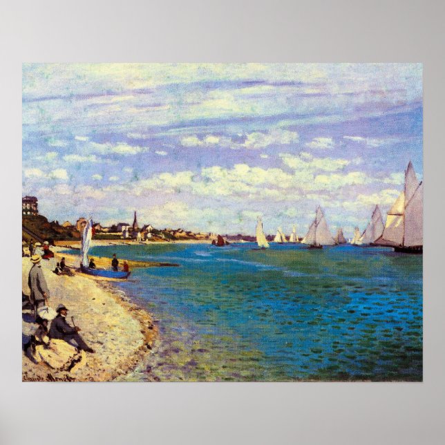 Affiches La plage de Sainte Adresse by Claude Monet (Devant)