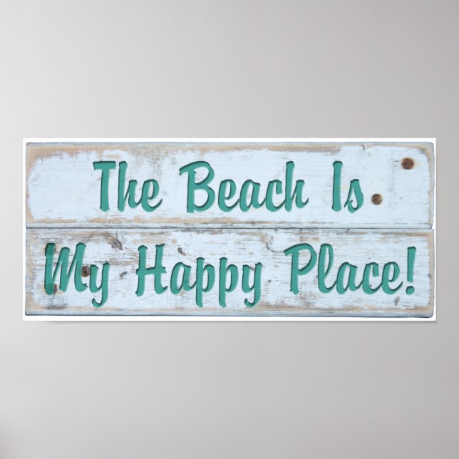 Affiches La plage est mon endroit heureux (Devant)