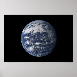 Affiches La pleine terre centrée au-dessus de l'océan