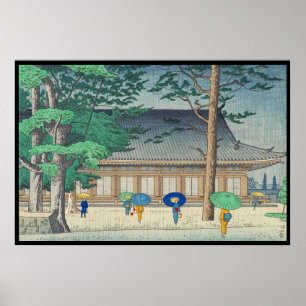 Affiches La pluie d'Asano Takeji au temple de Sanjusangendo