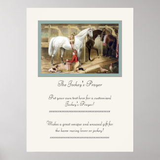 Affiches La prière du Jockey ~ Mettez votre prière ici!