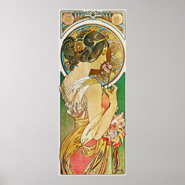 Affiches La Primevere, Mucha (Devant)