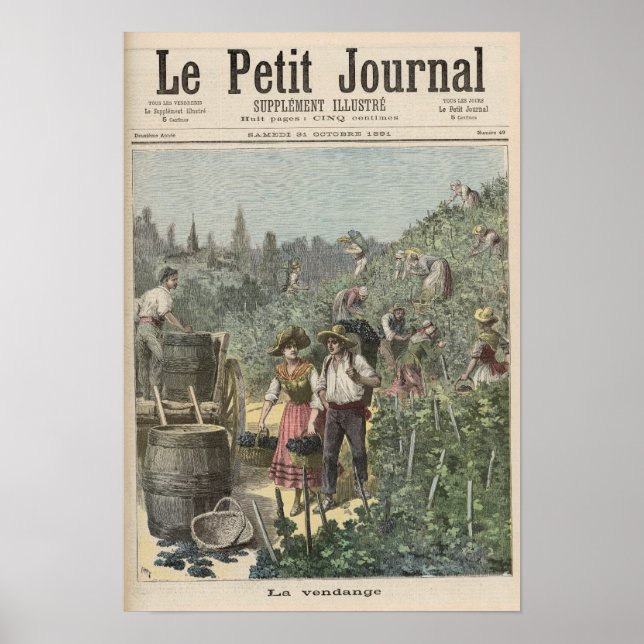 Affiches La Récolte De Vins (Devant)