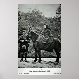 Affiches La Reine Victoria à cheval au Balmoral, 1863