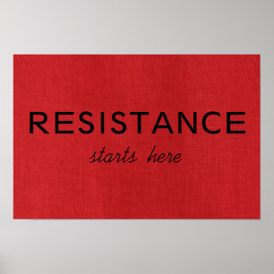 Affiches La résistance commence ici sur une photo de textur