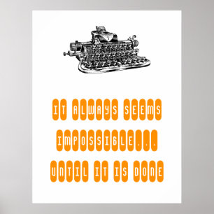 Affiches La rétro machine à écrire d'affiche de motivation