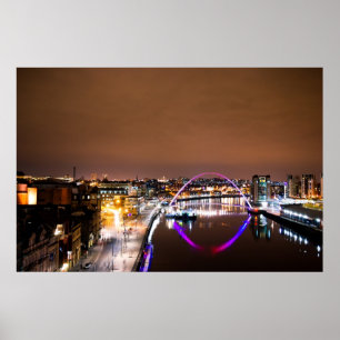 Affiches La rivière Tyne la nuit