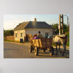 Affiches La Roumanie, transport, chariot hippomobile de