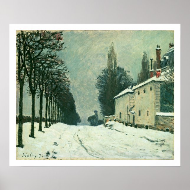 Affiches La route de Louveciennes, Hiver 1874 (oil on canv (Devant)