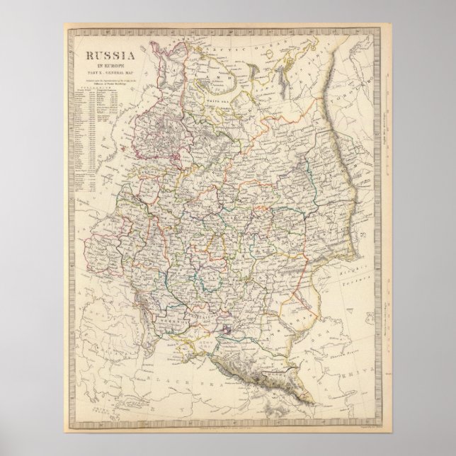 Affiches La Russie en Europe carte générale (Devant)