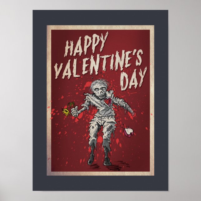 Affiches La Saint Valentin Zombie (Devant)