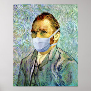 Affiches La saison de la grippe Van Gogh avec masque