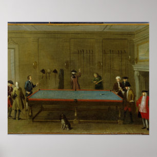 Affiches La salle de billard (huile sur la toile)