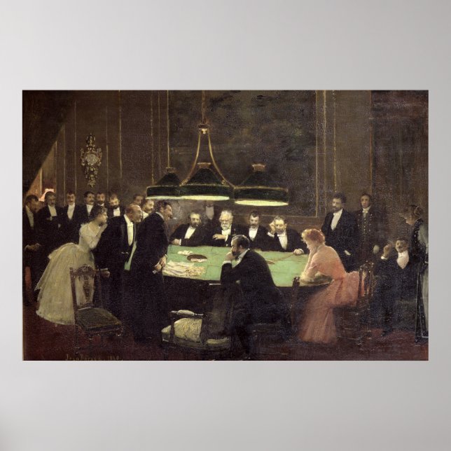 Affiches La salle de jeux au Casino, 1889 (Devant)